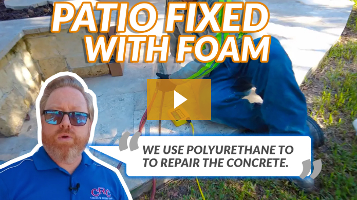 Patio fixed with foam - Concrete Raising Corporation